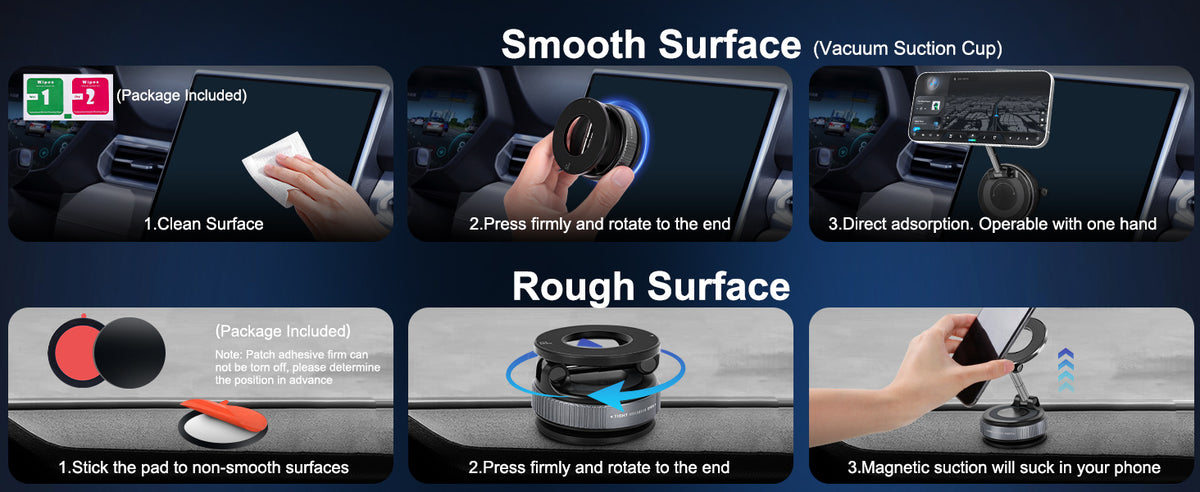MagnoMount vacuum magnetic phone holder on car dashboard

MagnoMount foldable suction phone mount for car and gym

MagnoMount black magnetic phone stand for iPhone and Android

Hands-free MagnoMount suction cup phone holder on mirror

Retractable MagnoMount magnetic car mount with N52 magnets

360° rotating MagnoMount phone holder for smooth surfaces

MagnoMount aluminum alloy phone holder durable design

MagnoMount magnetic suction phone mount for iPhone 15 Pro

Universal MagnoMount smartphone mount 